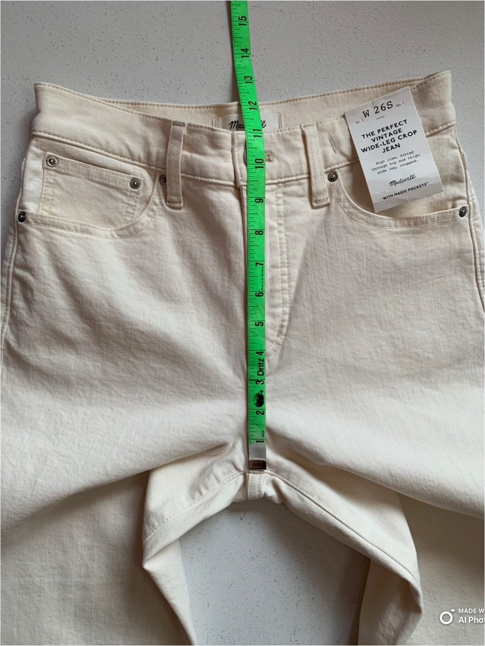 Madewell The SHORT Perfect Vintage Wide-Leg Crop Jean Size 26S NWT Cream Summer - Picture 16 of 17